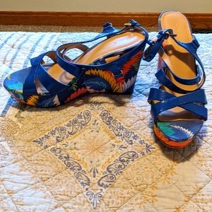 Tommy Hilfiger floral wedge sandals.
